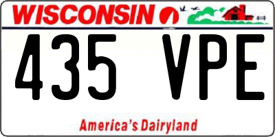 WI license plate 435VPE