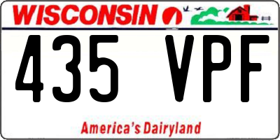 WI license plate 435VPF