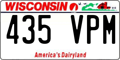 WI license plate 435VPM