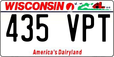 WI license plate 435VPT