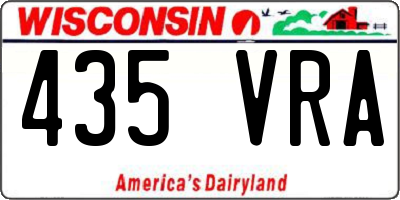 WI license plate 435VRA
