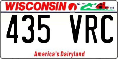 WI license plate 435VRC