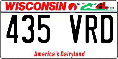 WI license plate 435VRD