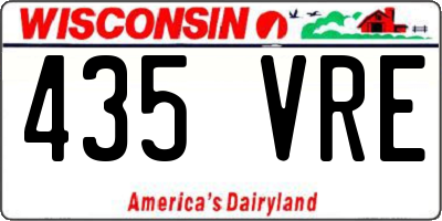 WI license plate 435VRE