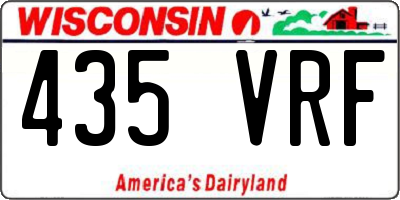 WI license plate 435VRF