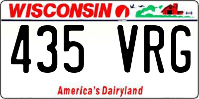WI license plate 435VRG