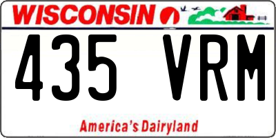 WI license plate 435VRM