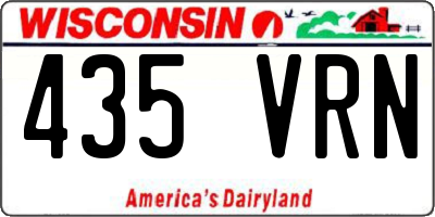 WI license plate 435VRN