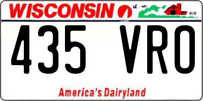 WI license plate 435VRO