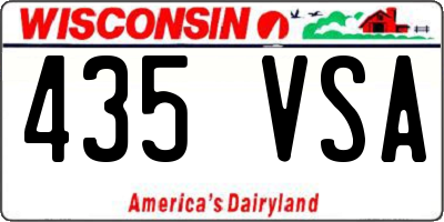 WI license plate 435VSA
