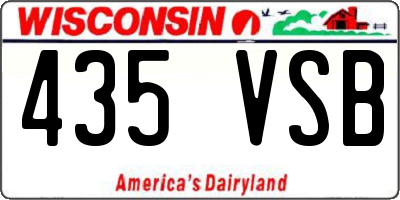 WI license plate 435VSB