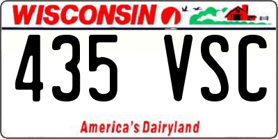 WI license plate 435VSC