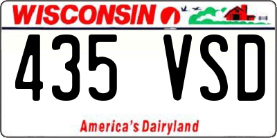 WI license plate 435VSD
