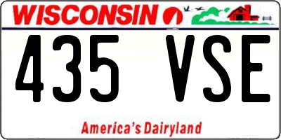 WI license plate 435VSE