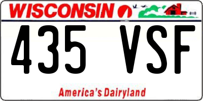 WI license plate 435VSF