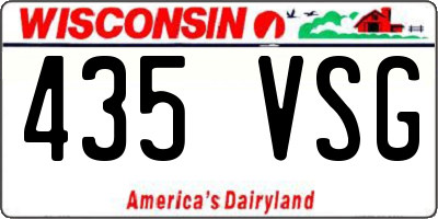 WI license plate 435VSG