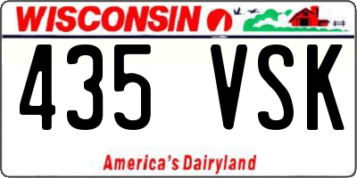 WI license plate 435VSK