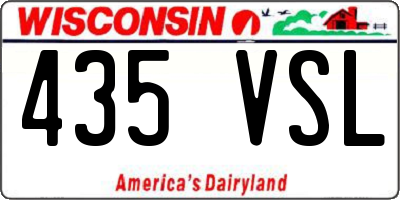 WI license plate 435VSL
