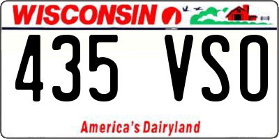 WI license plate 435VSO