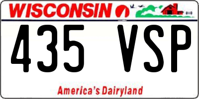 WI license plate 435VSP