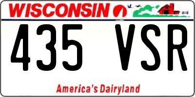 WI license plate 435VSR