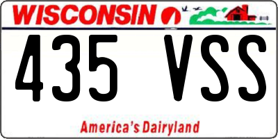 WI license plate 435VSS