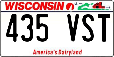 WI license plate 435VST