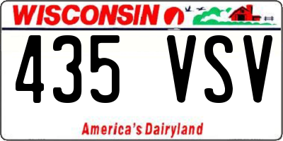 WI license plate 435VSV