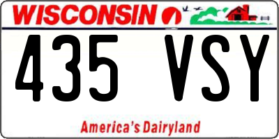 WI license plate 435VSY