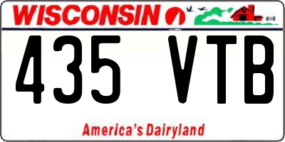 WI license plate 435VTB