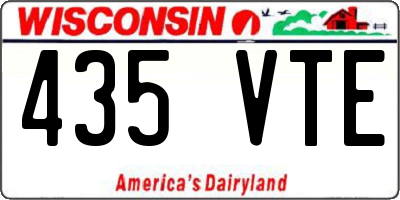 WI license plate 435VTE