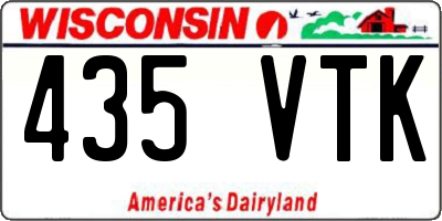 WI license plate 435VTK