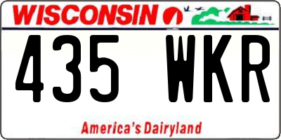 WI license plate 435WKR