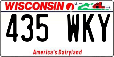WI license plate 435WKY