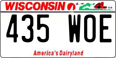 WI license plate 435WOE