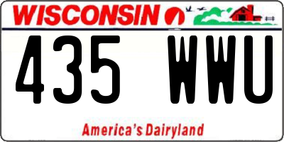 WI license plate 435WWU
