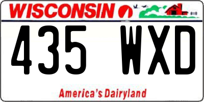 WI license plate 435WXD