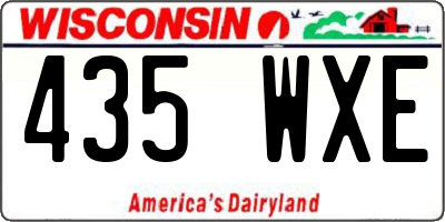 WI license plate 435WXE