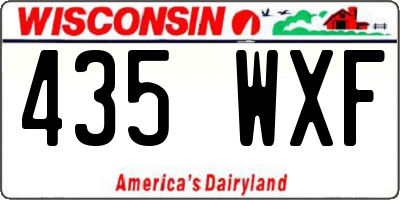 WI license plate 435WXF