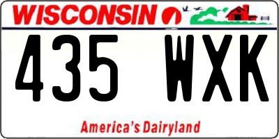 WI license plate 435WXK