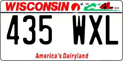 WI license plate 435WXL
