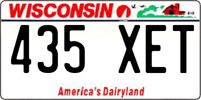 WI license plate 435XET