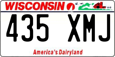 WI license plate 435XMJ