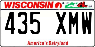 WI license plate 435XMW