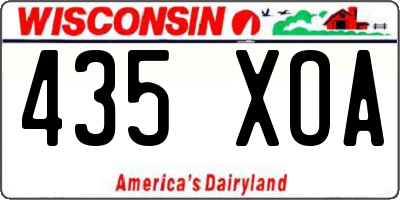 WI license plate 435XOA
