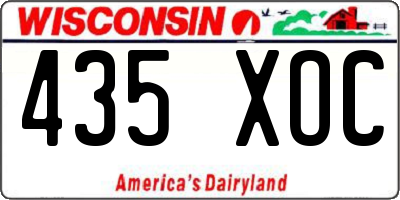 WI license plate 435XOC
