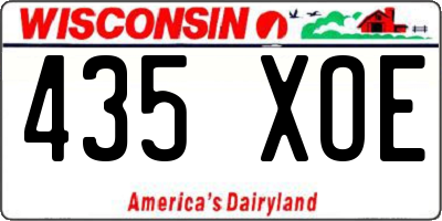 WI license plate 435XOE