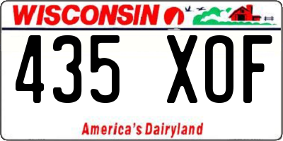 WI license plate 435XOF