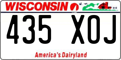 WI license plate 435XOJ