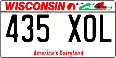WI license plate 435XOL